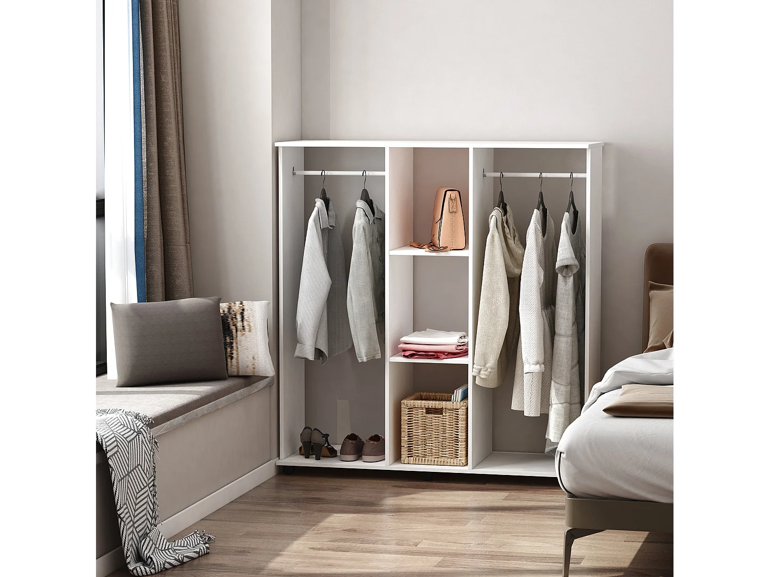 Armário Moderno Grenoble 120x40x128 Branco - Armazenamento Vertical Elegante