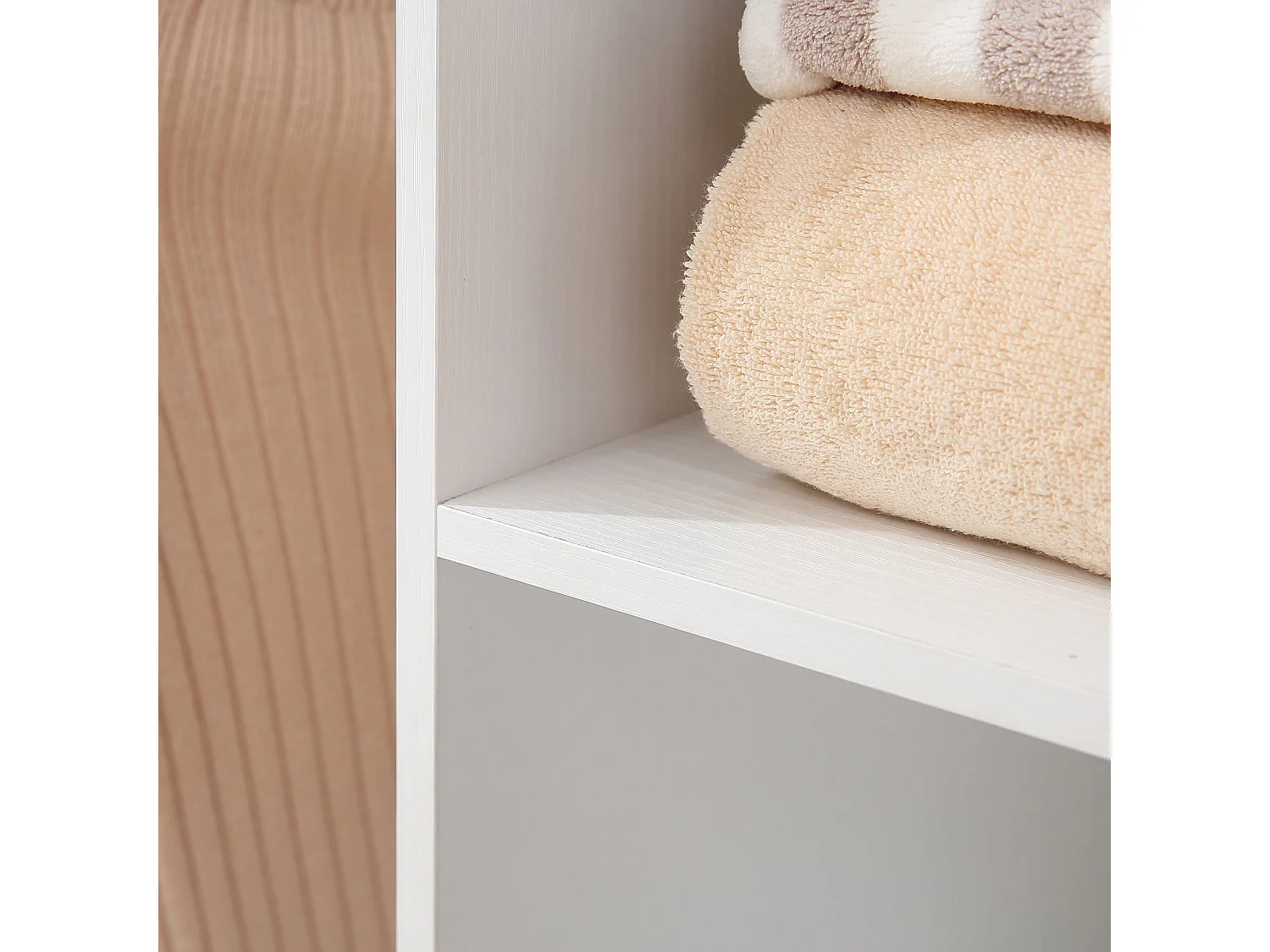 Armario abierto Nova Homcom 3 estantes + 2 barras + ruedas blanco 128x120x40cm