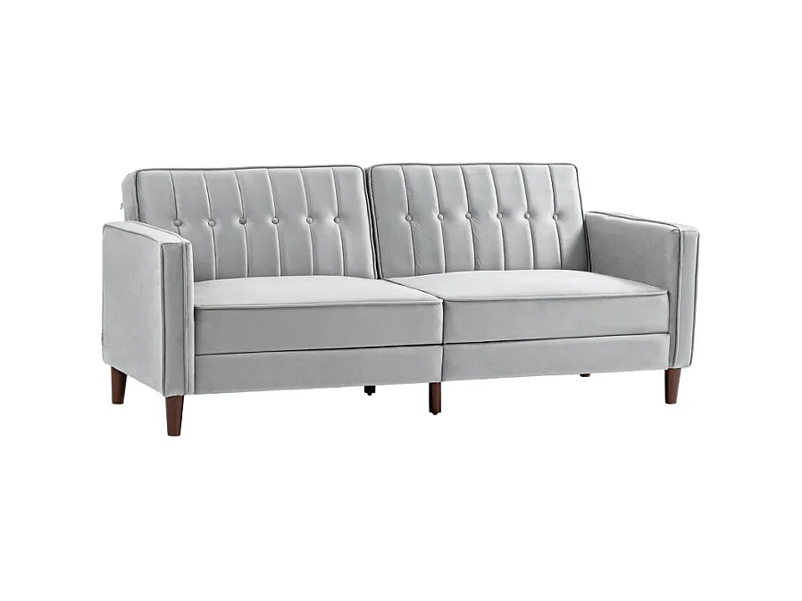 Sofá cama Paulo Homcom 3 plazas respaldo reclinable gris 78,5x189x80,5 cm