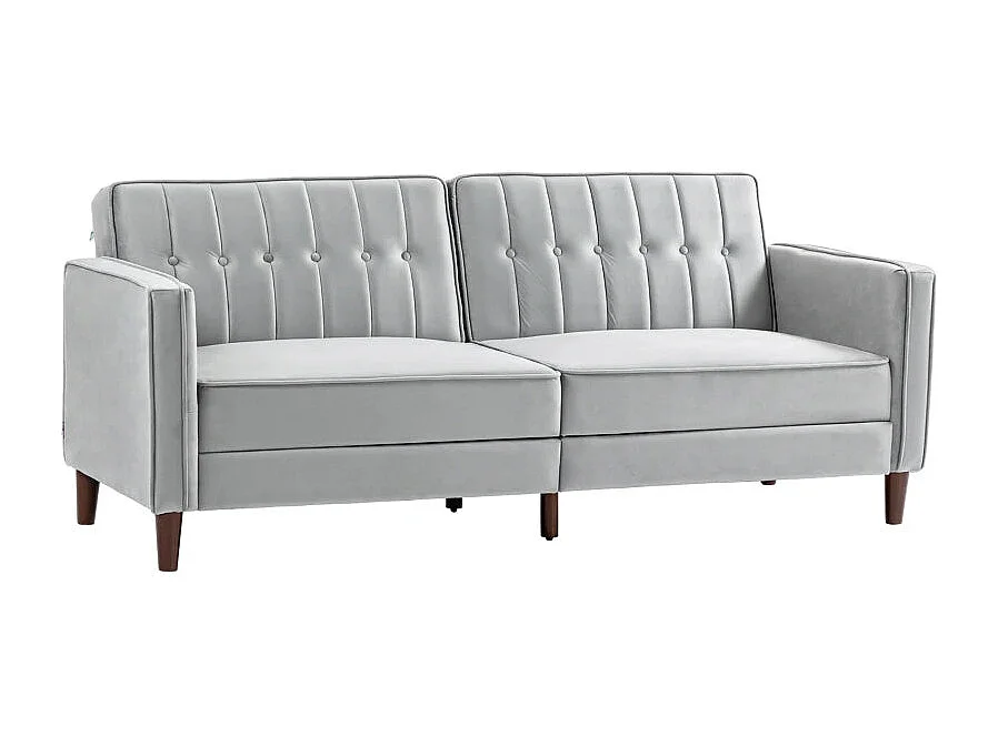 Sofá de 2 Lugares Versátil: Converte em Cama com Estofado Aveludado e Encosto Ajustável
