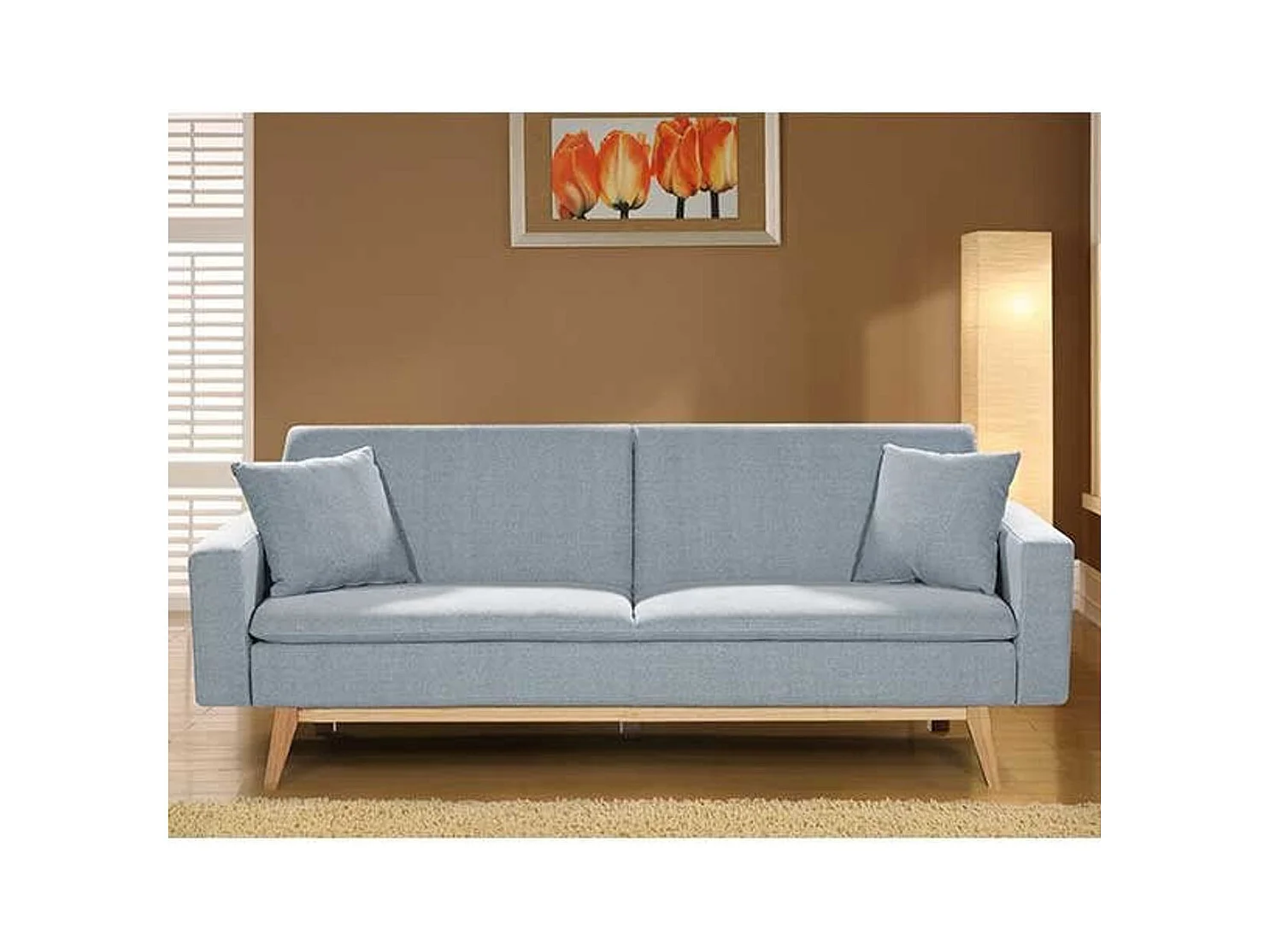 Sofá cama Indiana azul 84x206x74 cm