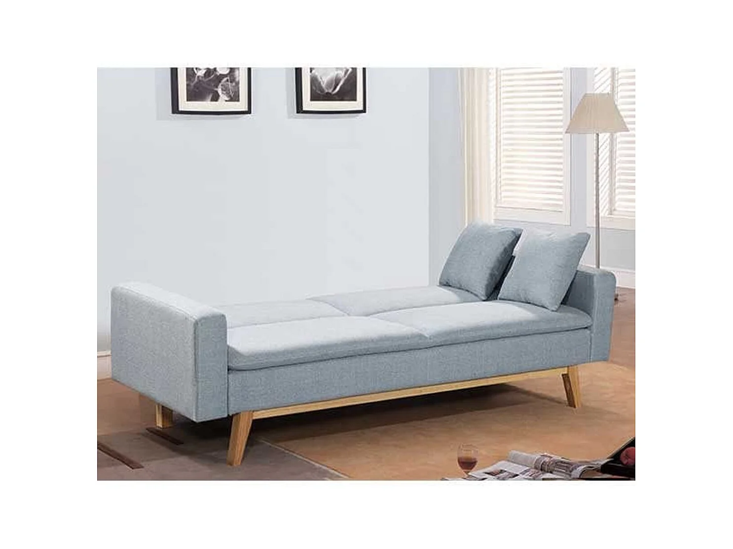 Sofá cama Indiana azul 84x206x74 cm