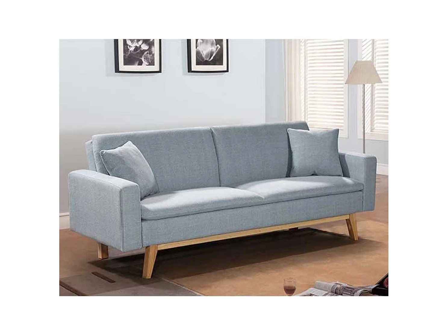 Sofá cama Indiana azul 84x206x74 cm