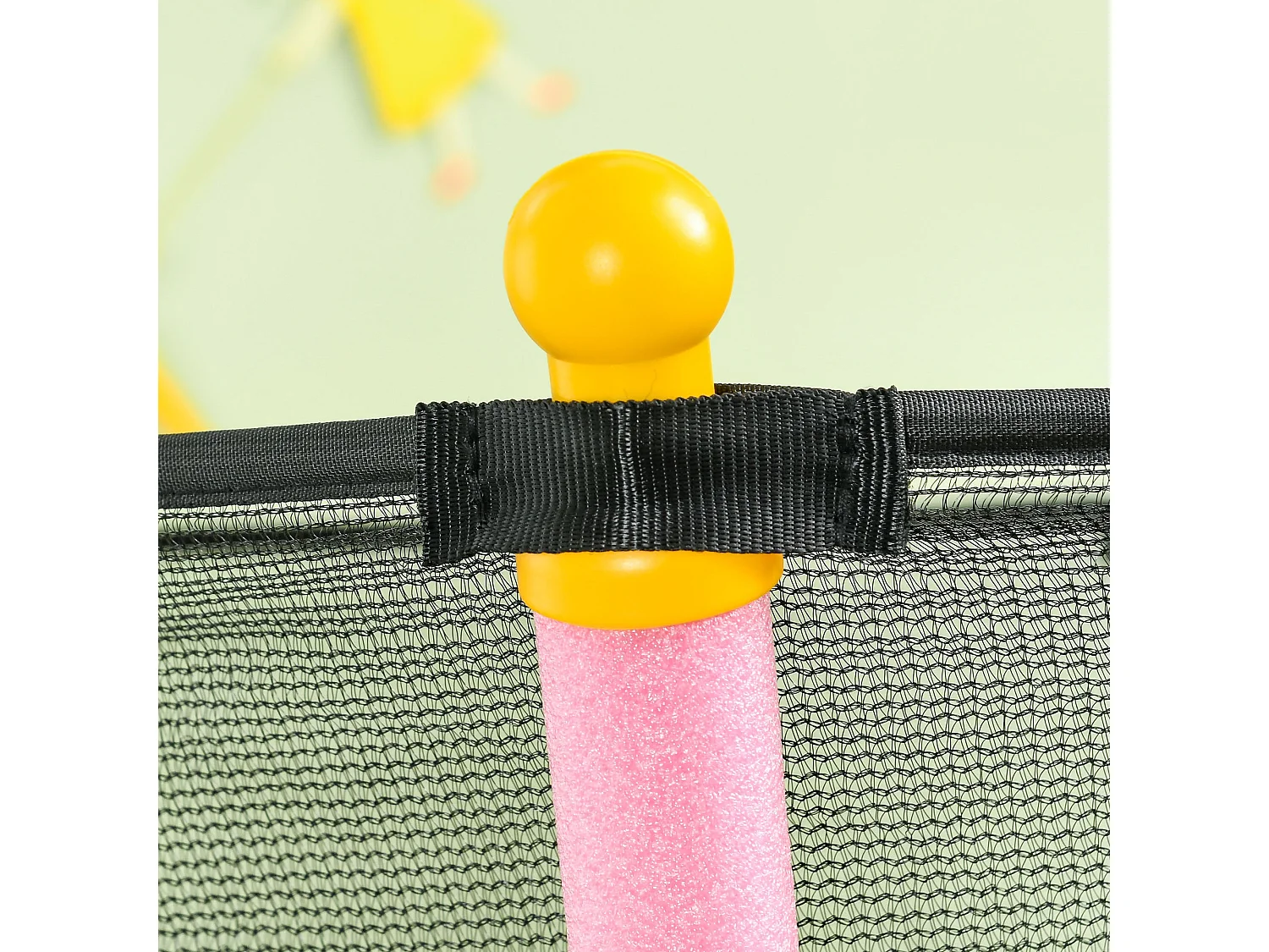 Trampolim Infantil Seguro com Rede de Proteção e Estrutura de Aço para Uso Interno e Externo - Carga Máxima de 50kg, Rosa, Ø163,5x190 cm