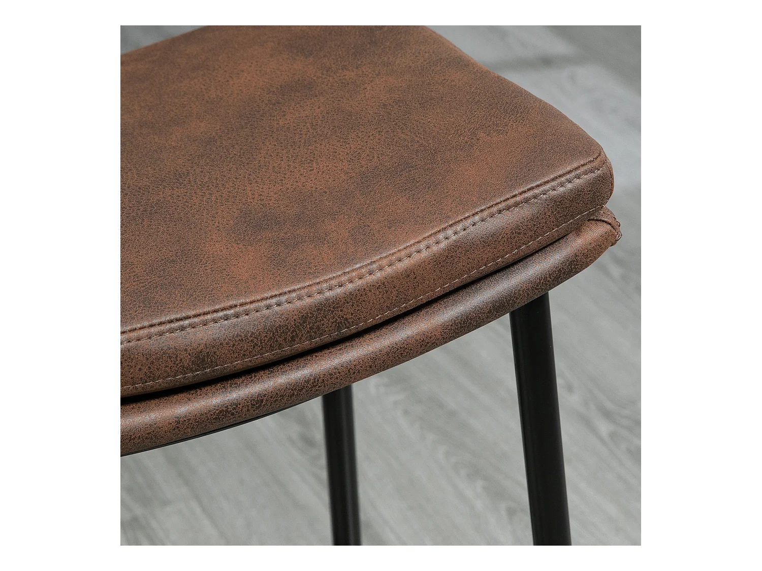 Pack de 2 taburetes Milo Homcom asiento curvo + patas de acero marrón 68,5x48,5x38,5 cm