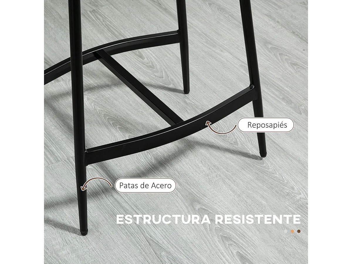 Conjunto Elegante de 2 Bancos Altos de Cozinha Estilo Industrial para Bar com Estrutura Resistente