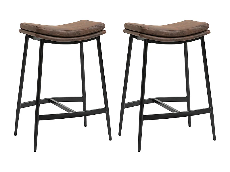 Conjunto Elegante de 2 Bancos Altos de Cozinha Estilo Industrial para Bar com Estrutura Resistente