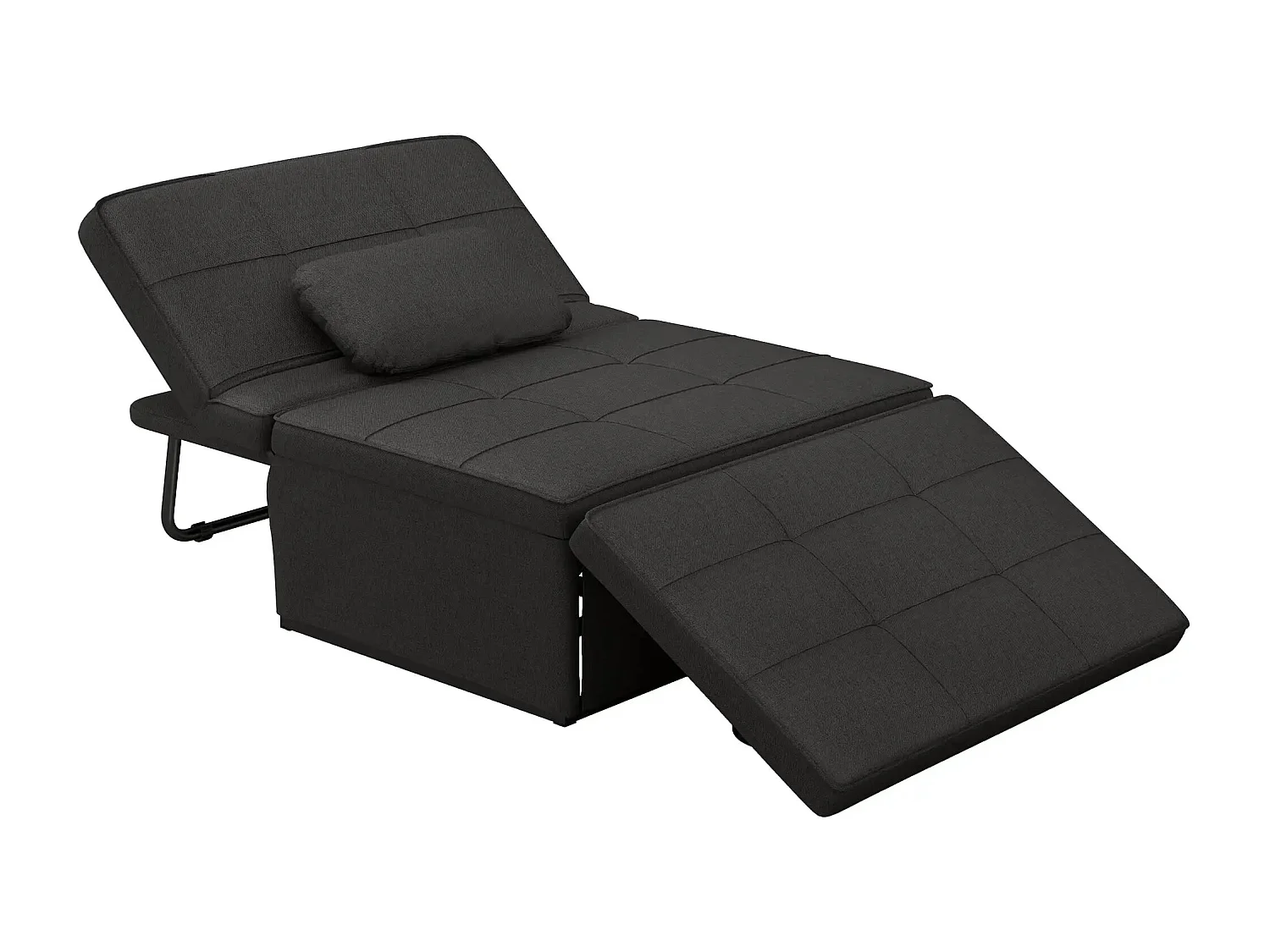 Sillón cama Jaspe Homcom respaldo 5 posiciones con reposapiés negro 78X95X179 cm