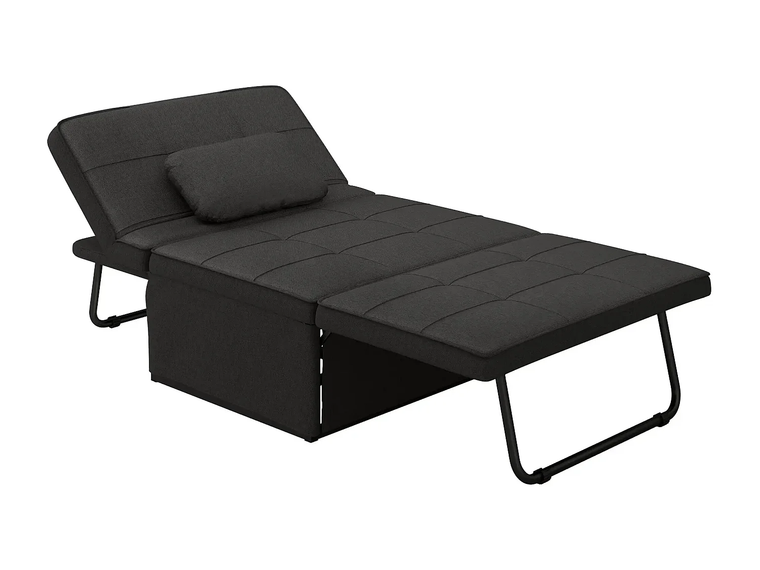 Sofá-Cama Multifuncional "Açores" 3 em 1 - Preto - Design Moderno e Confortável