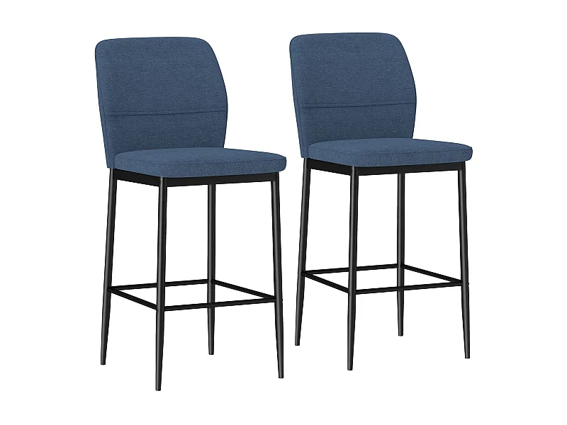 Pack de 2 taburetes Medellín Homcom asiento acolchado azul