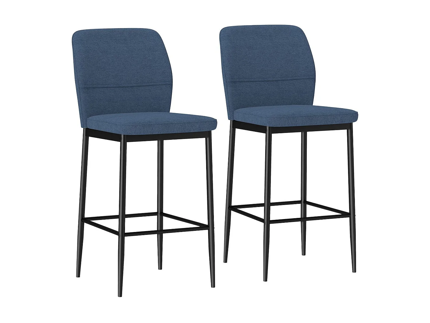 Pack de 2 taburetes Medellín Homcom asiento acolchado azul