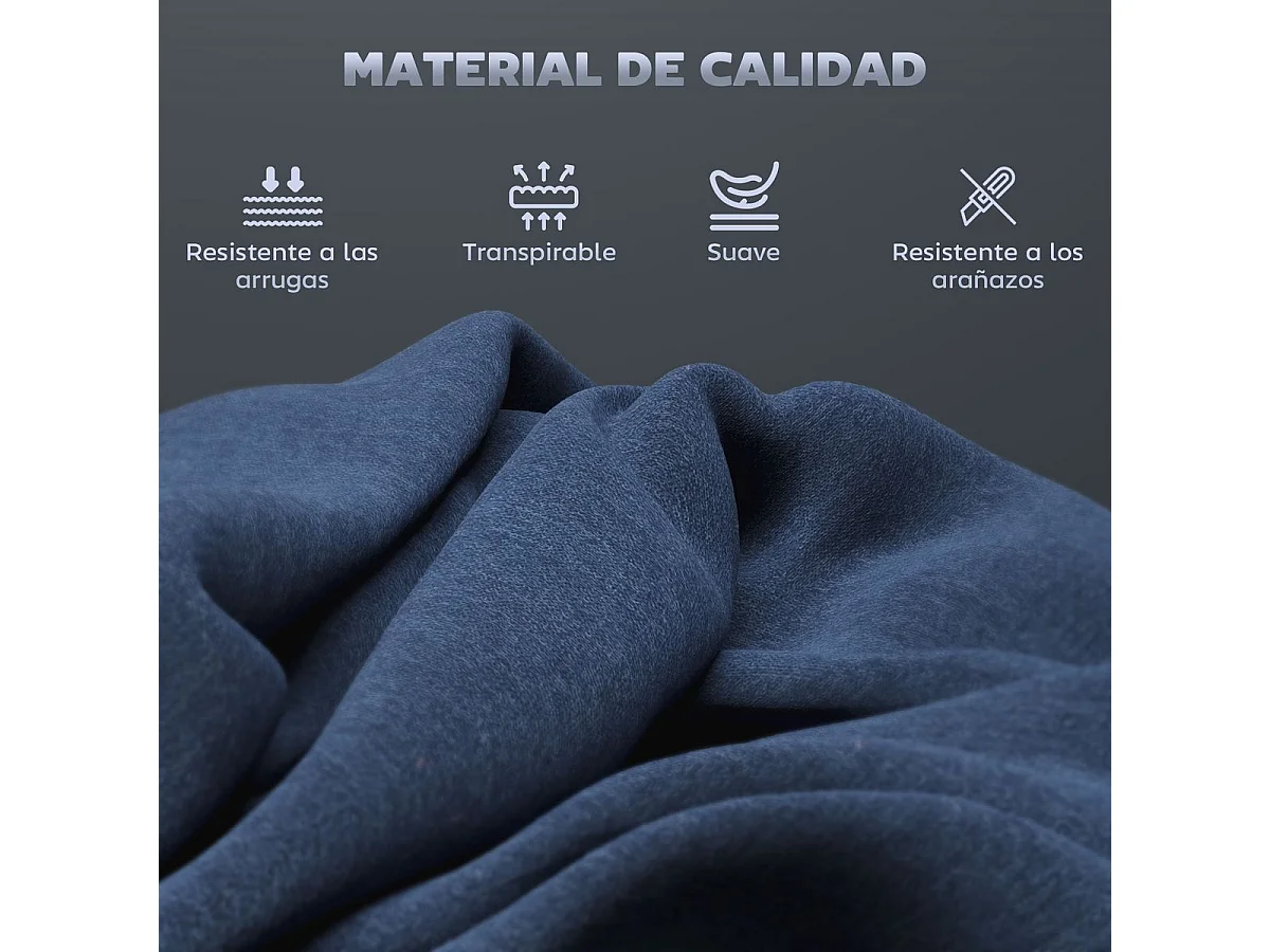 Pack de 2 taburetes Medellín Homcom asiento acolchado azul