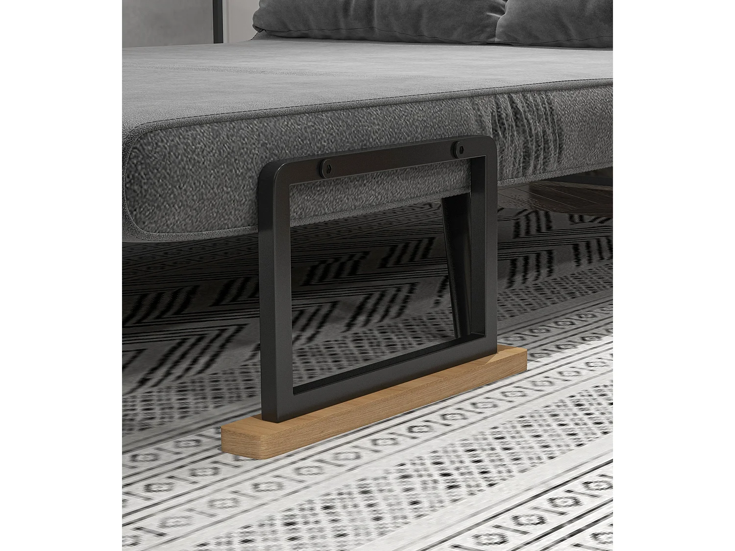 Sofá cama Mangata Homcom 3 en 1 respaldo ajustable gris 81x102x73 cm