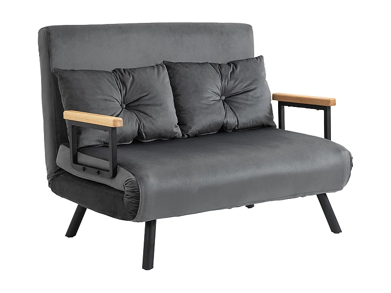 Sofá cama Mangata Homcom 3 en 1 respaldo ajustable gris 81x102x73 cm