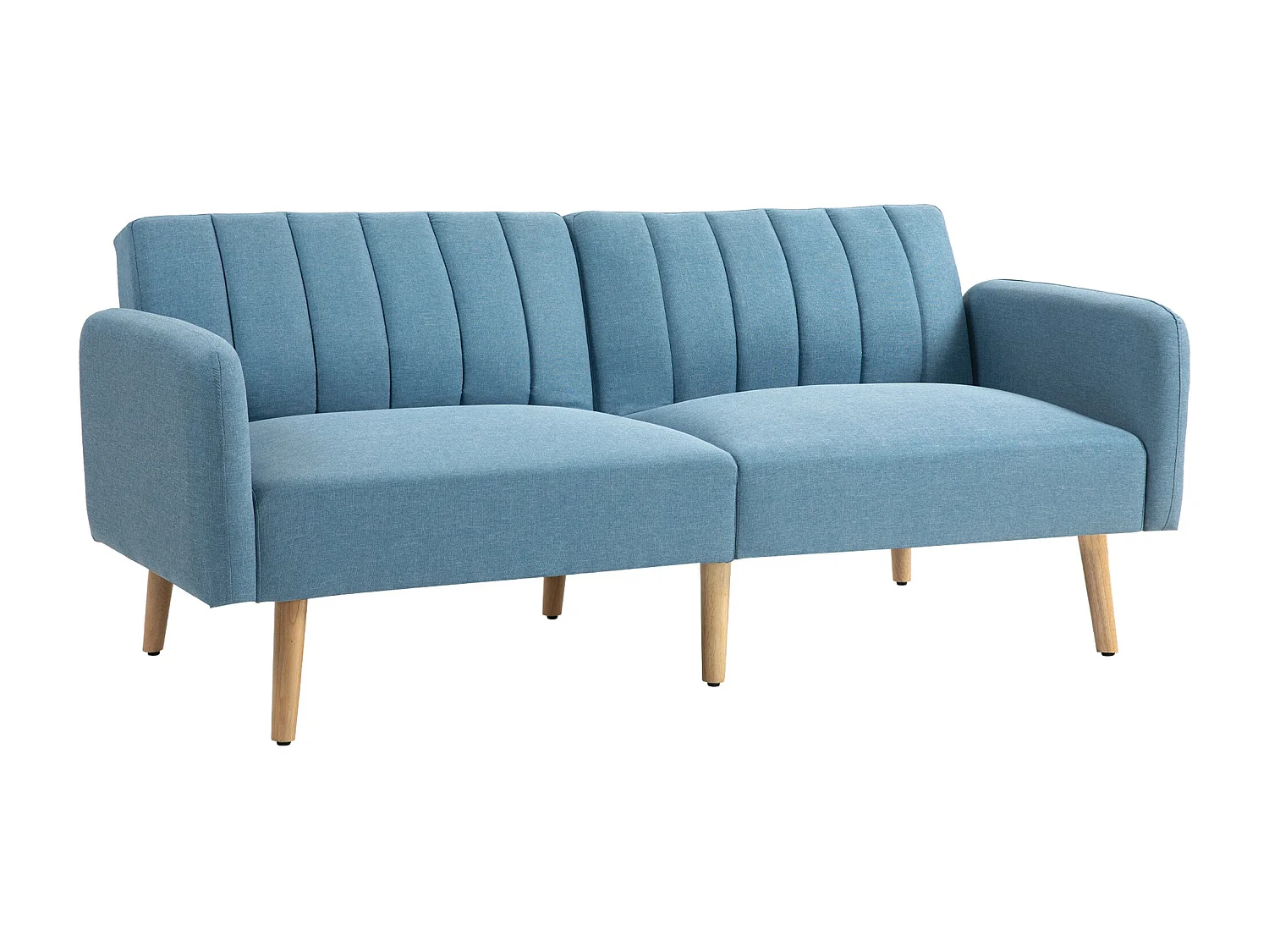 Sofá cama Zoisita Homcom 2 plazas respaldo ajustable azul claro 73x173x75 cm