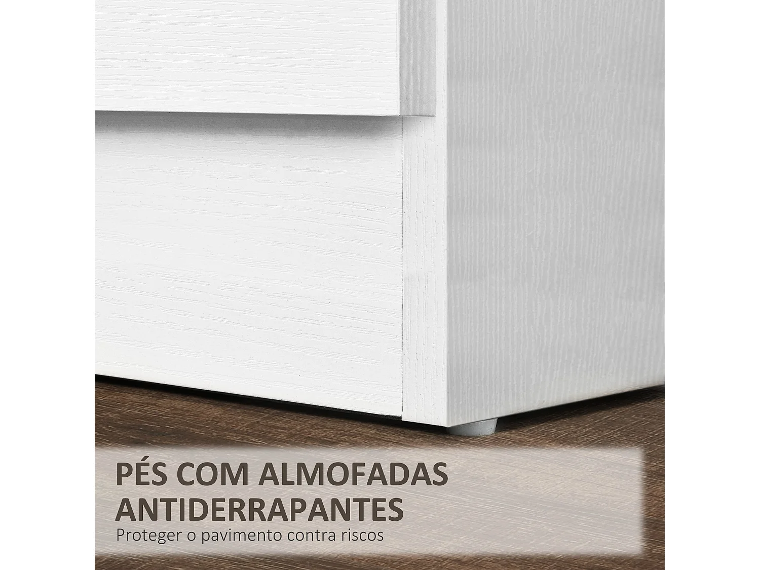 Mesita de noche Varego Homcom 3 cajones blanco 58x40x35 cm