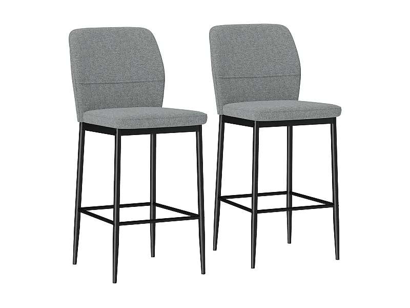 Pack de 2 taburetes Medellín Homcom asiento acolchado gris