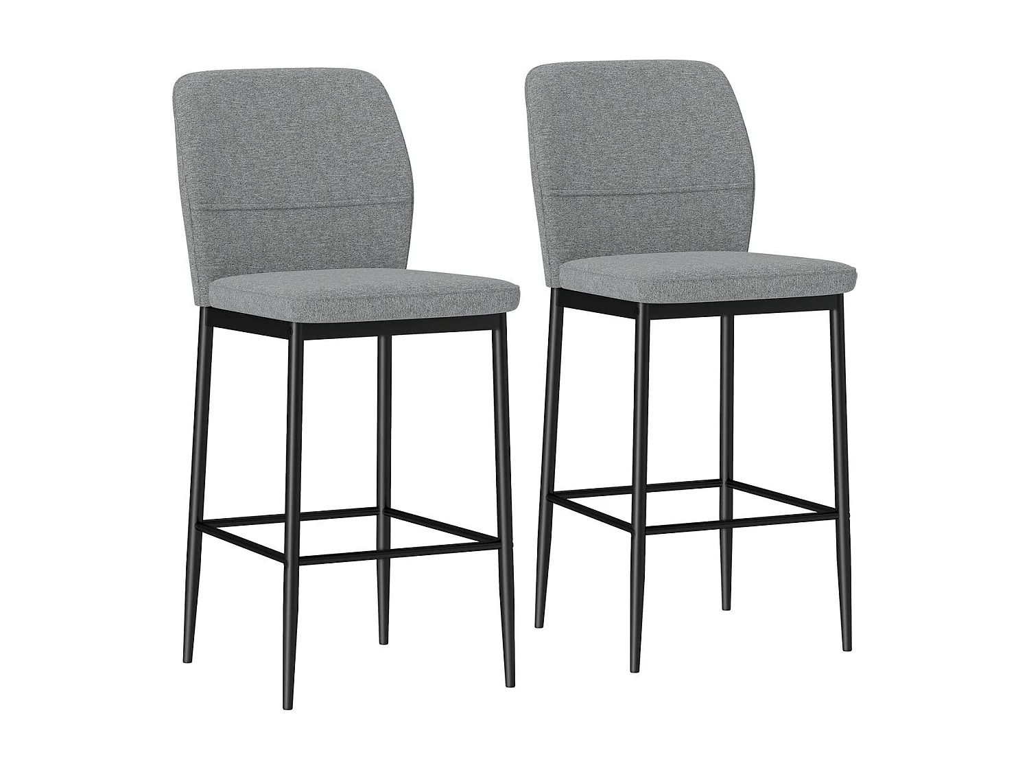 Pack de 2 taburetes Medellín Homcom asiento acolchado gris
