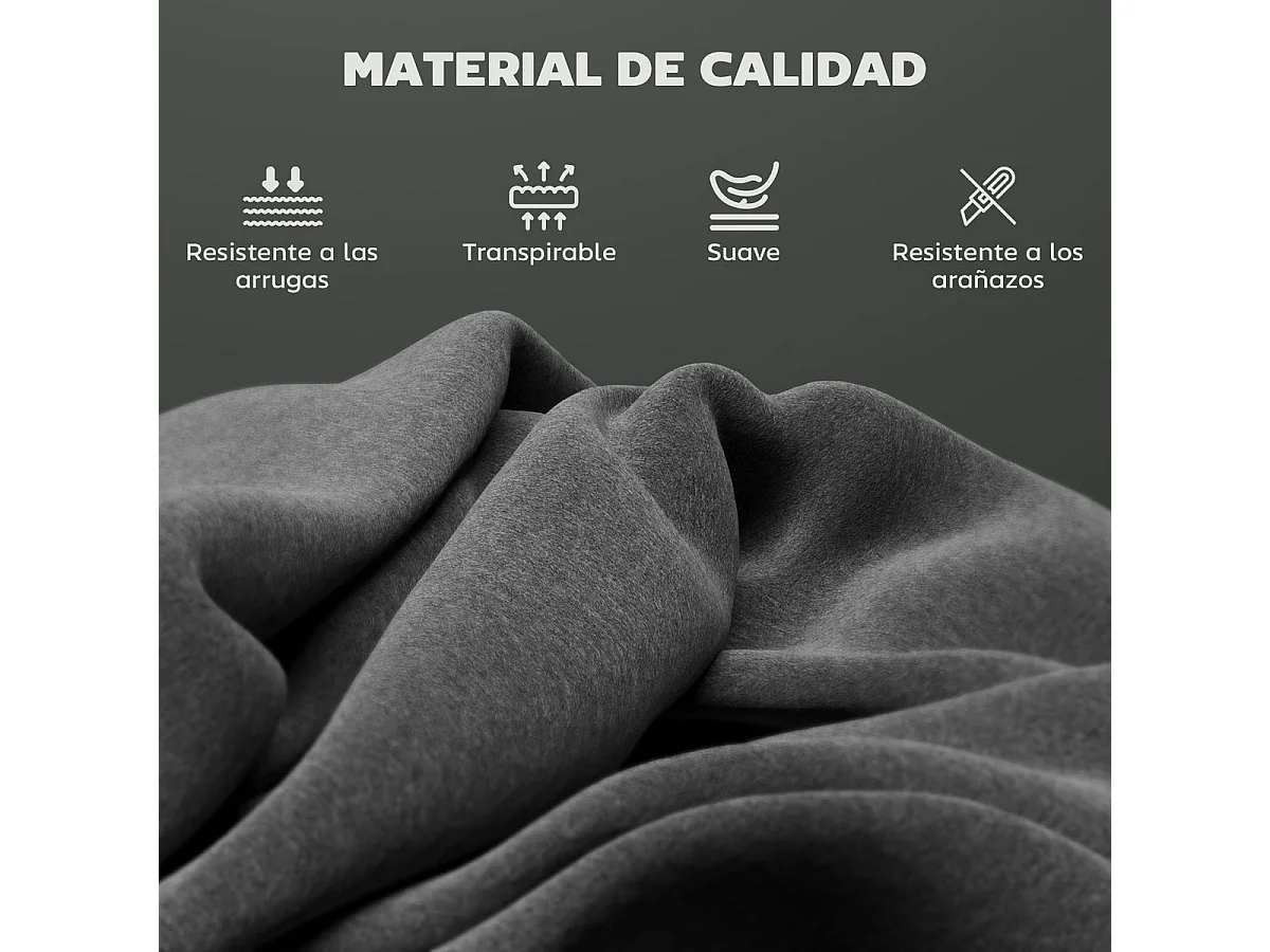 Pack de 2 taburetes Medellín Homcom asiento acolchado gris