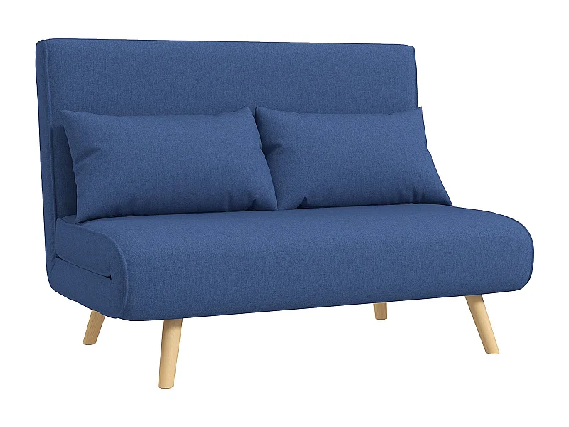 Sofá cama Índigo Homcom 5 posiciones diseño 2 en 1 azul 85x75x120 cm