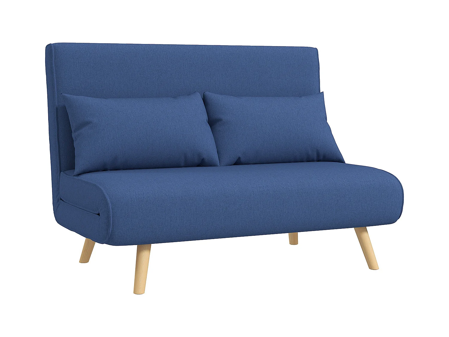 Sofá cama Índigo Homcom 5 posiciones diseño 2 en 1 azul 85x75x120 cm