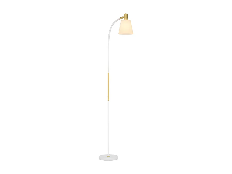 Lámpara de pie Bronx Homcom ángulo + altura ajustable blanco/dorado 127-160x49x21 cm