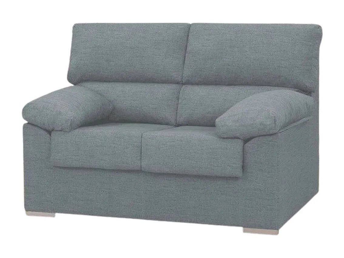 Sofá 2 plazas Málaga tapizado tela nevada 15 gris 100x140x85 cm