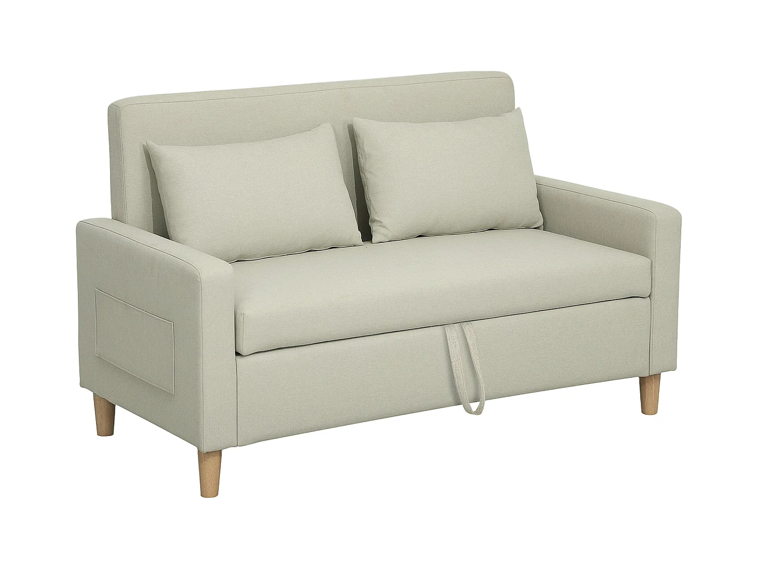 Sofá Vinil Homcom 2 plazas + arcón beige 84x135x72 cm