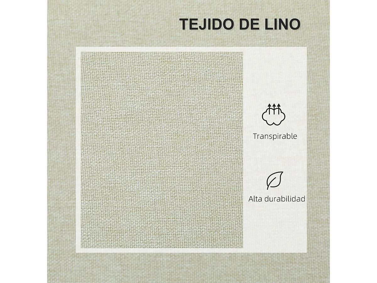 Sofá 2 Lugares Estofado em Linho Sintético com Almofadas e Espaço de Armazenamento – Modelo Uppsala