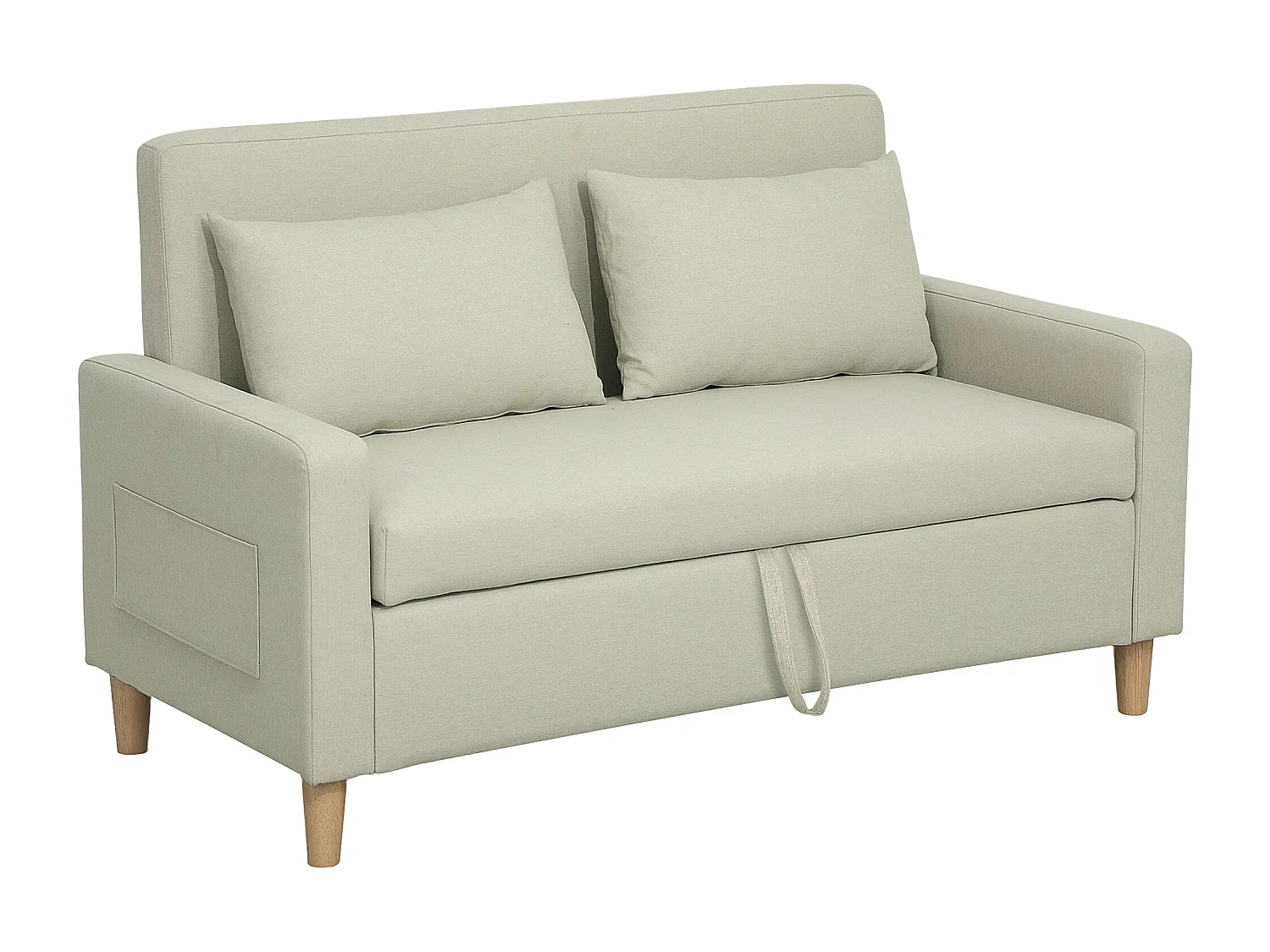 Sofá Vinil Homcom 2 plazas + arcón beige 84x135x72 cm