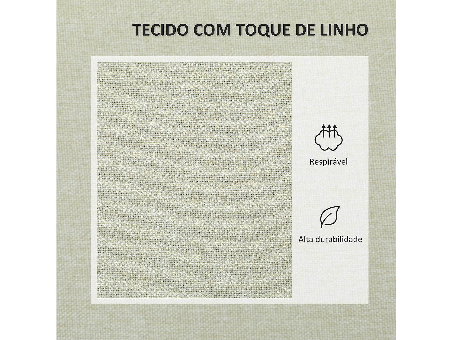 Sofá Vinil Homcom 2 plazas + arcón beige 84x135x72 cm