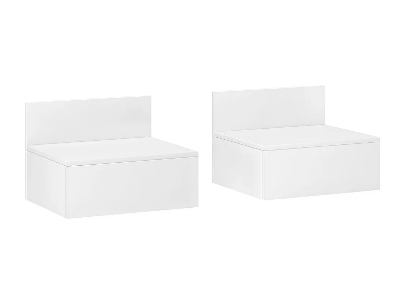 Pack de 2 mesitas de noche Lluvia Homcom 1 cajón blanco