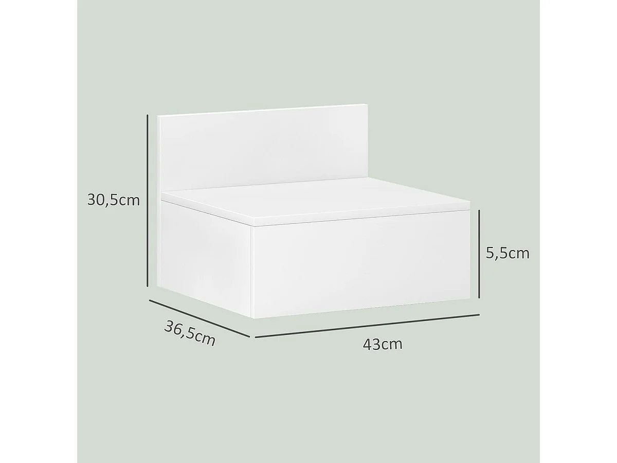 Pack de 2 mesitas de noche Lluvia Homcom 1 cajón blanco