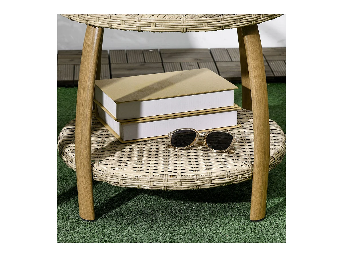 Conjunto de jardín Mayotte Outsunny 2 sillones + 1 mesa natural