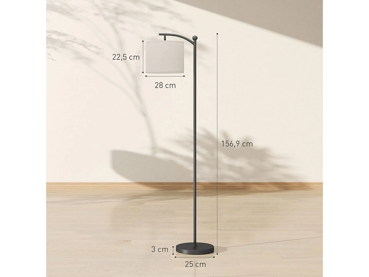 Lámpara de pie Brooklyn Homcom 11 niveles + mando a distancia negro/blanco 159,6x54,3x30,6 cm