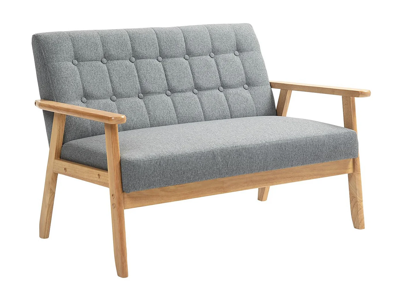 Sofá Crisálida Homcom 2 plazas gris claro 76x114x75 cm