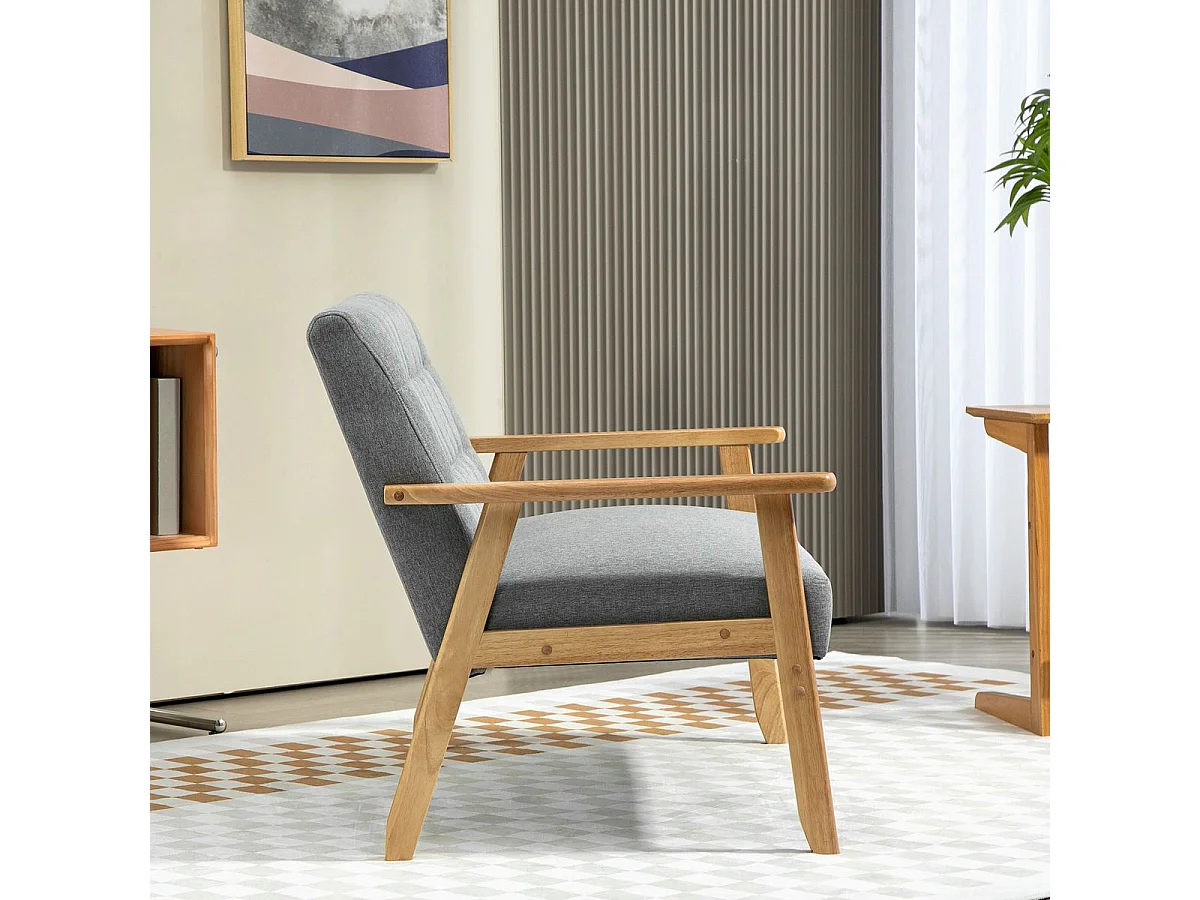 Sofá Crisálida Homcom 2 plazas gris claro 76x114x75 cm