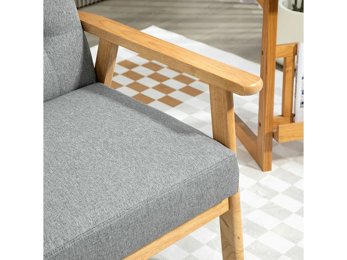 Sofá Crisálida Homcom 2 plazas gris claro 76x114x75 cm