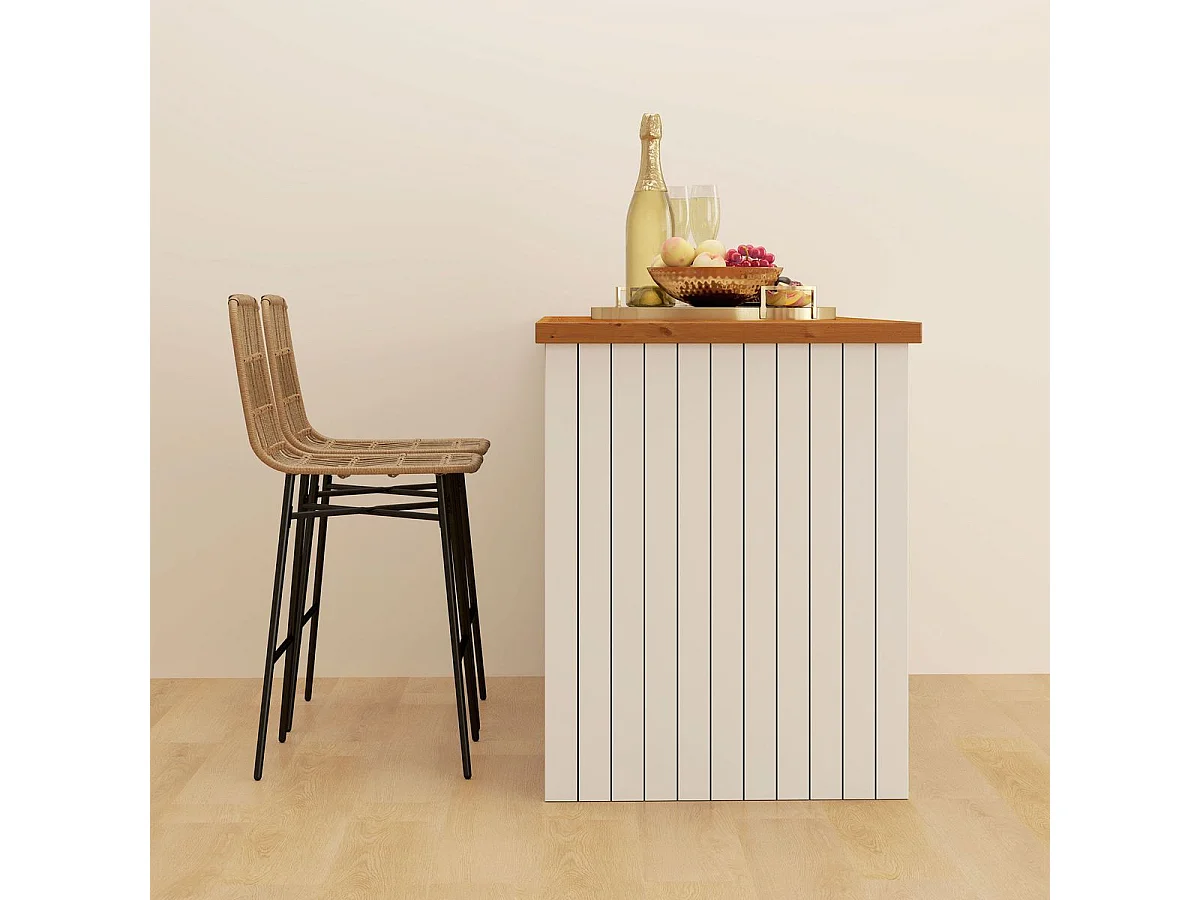 Pack de 2 taburetes Bombay reposapiés natural/negro