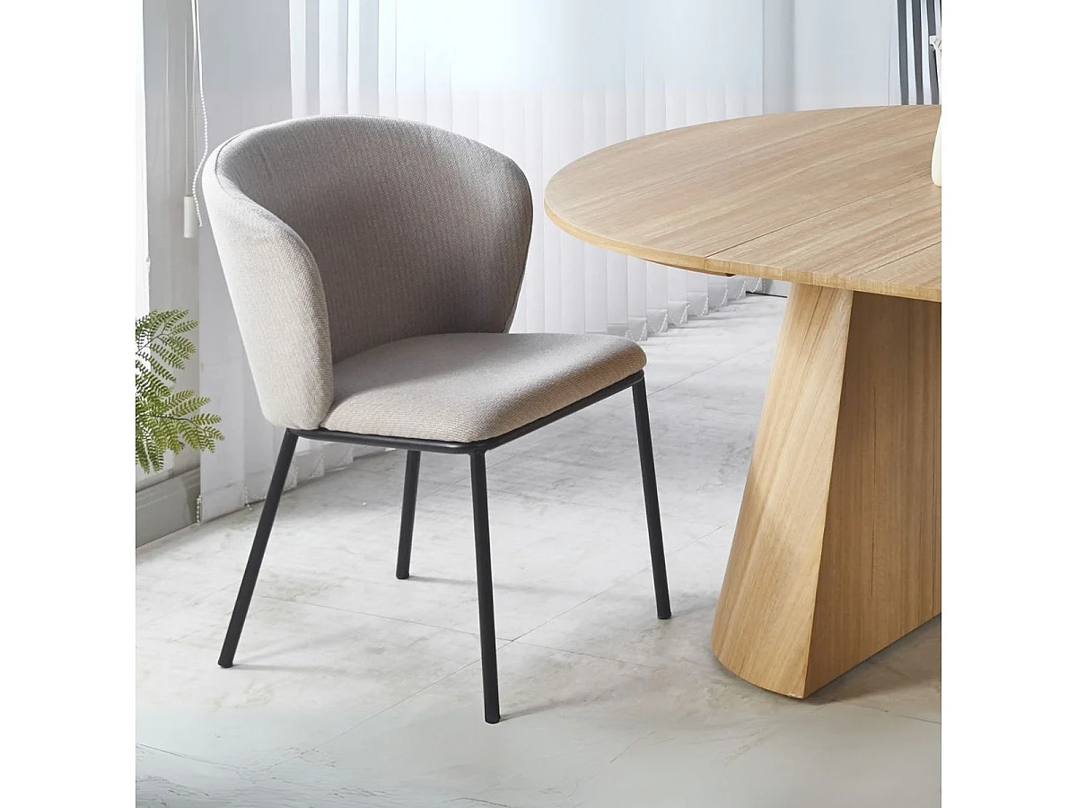 Pack de 2 sillas Margot respaldo acolchado beige 82x63x60 cm Adec