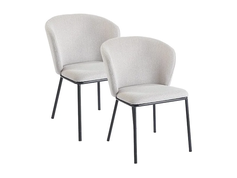 Pack de 2 sillas Margot respaldo acolchado beige 82x63x60 cm Adec