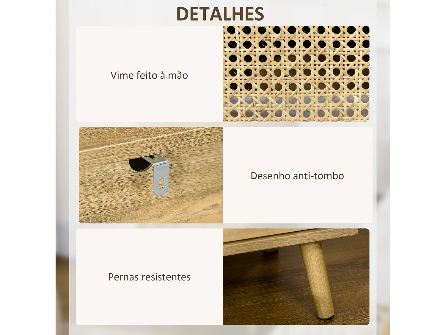 Pack de 2 mesitas de noche Shir Homcom con puerta + estante natural 60x39x35 cm