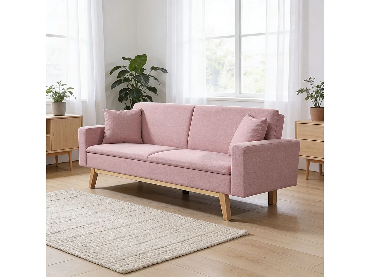 Sofá cama Indiana 2 plazas rosa 84x206x74 cm