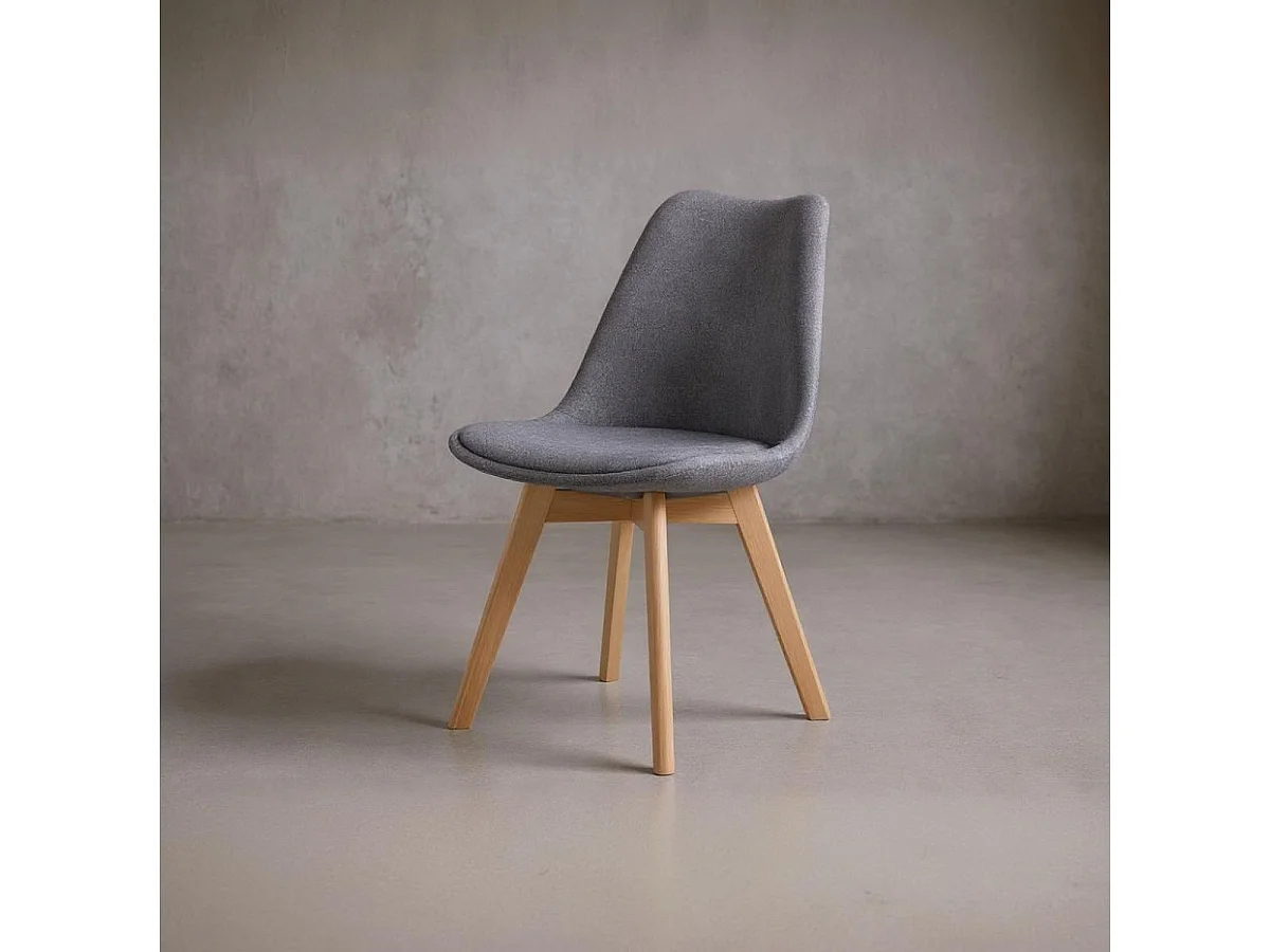 Pack de 4 sillas Bistro asiento acolchado gris Adec