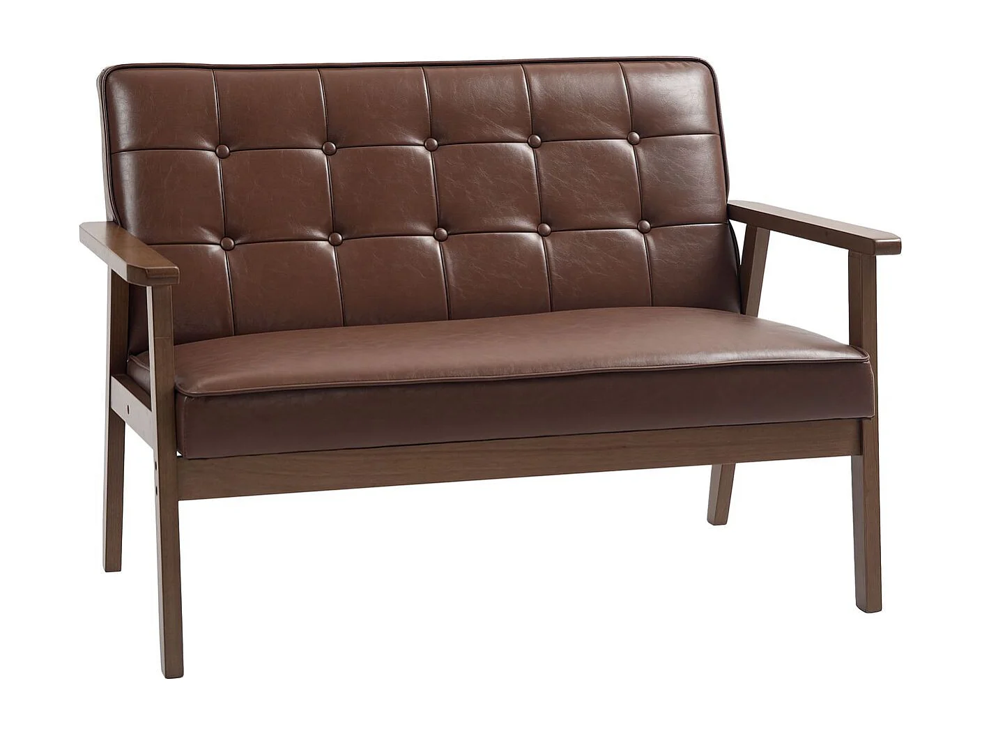 Sofá Como Homcom 2 plazas marrón 81x115x70 cm