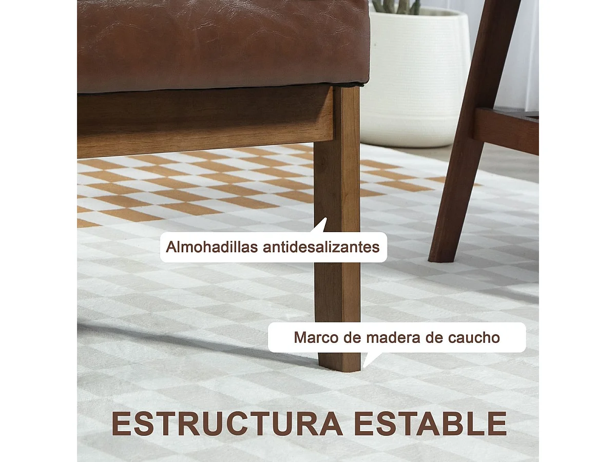 Sofá Como Homcom 2 plazas marrón 81x115x70 cm