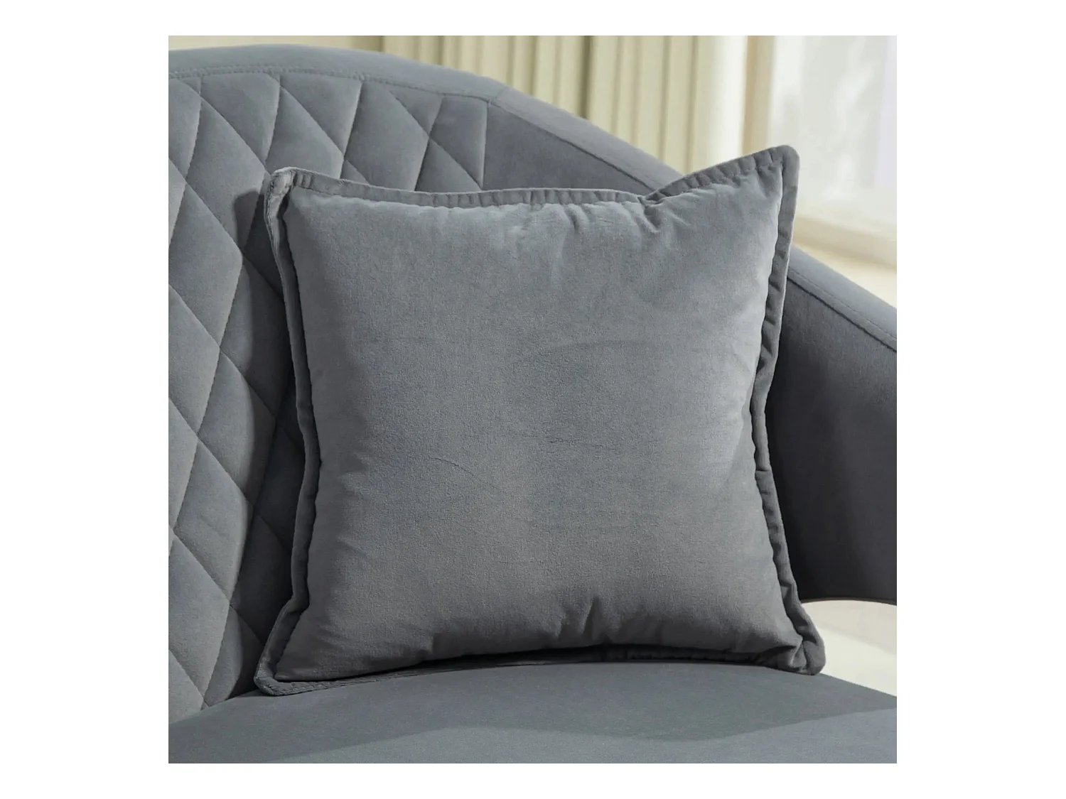 Sofá Azaki Homcom 2 plazas + almohadas + reposabrazos gris 76x124x69 cm
