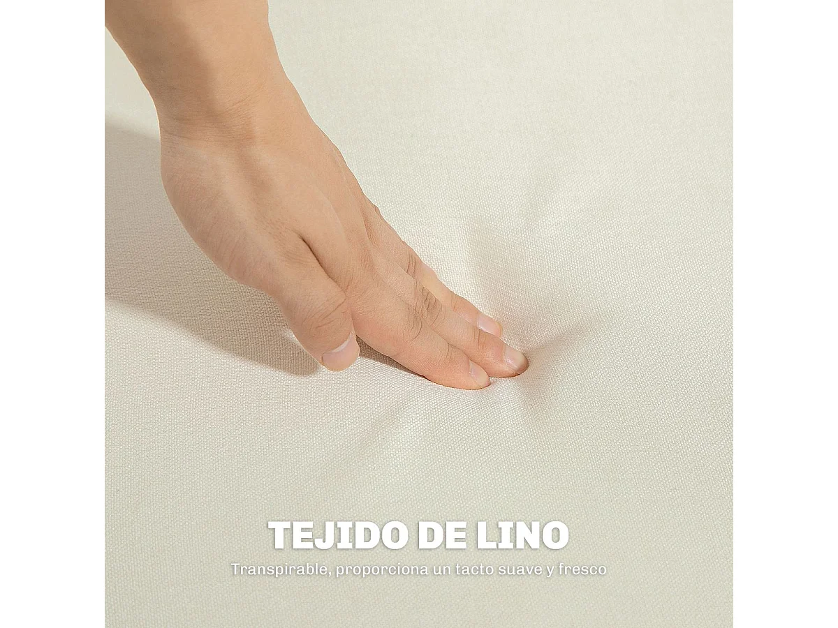 Sofá Sere Homcom 2 plazas con reposabrazos crema 75x138,5x70 cm