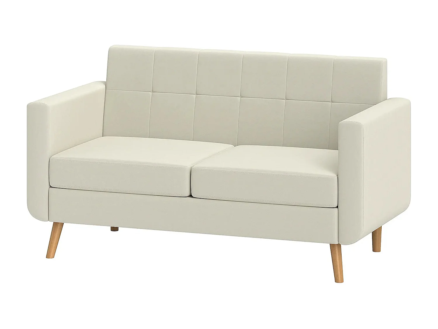 Sofá Sere Homcom 2 plazas con reposabrazos crema 75x138,5x70 cm
