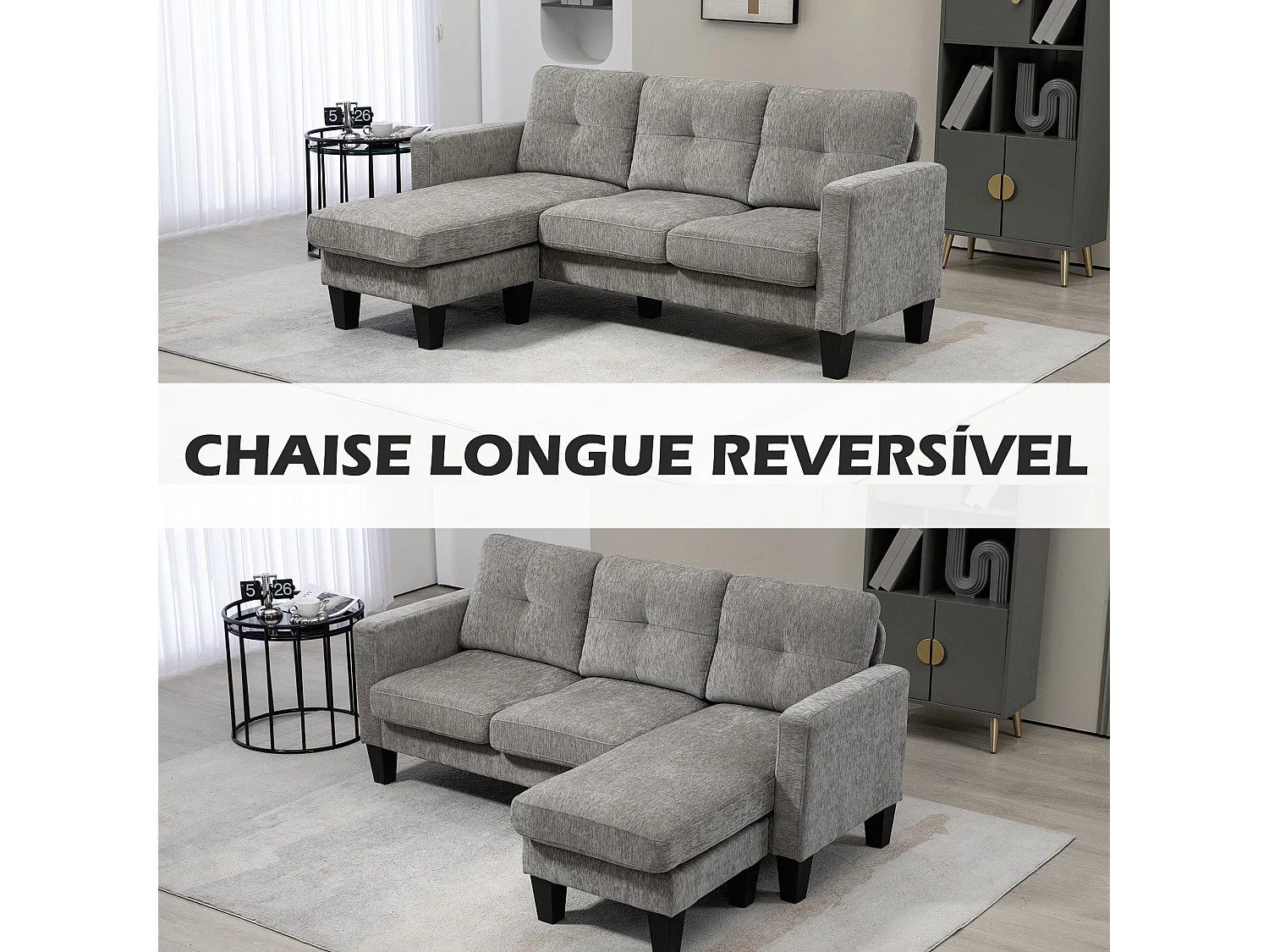 Sofá Chaise Longue Coimbra - Estilo Moderno e Conforto para Sua Sala de Estar